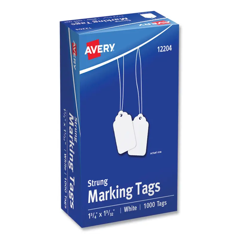 Avery Medium-Weight White Marking Tags, 1.75 x 1.09, 1,000/Box (AVE12204) Box of 1000