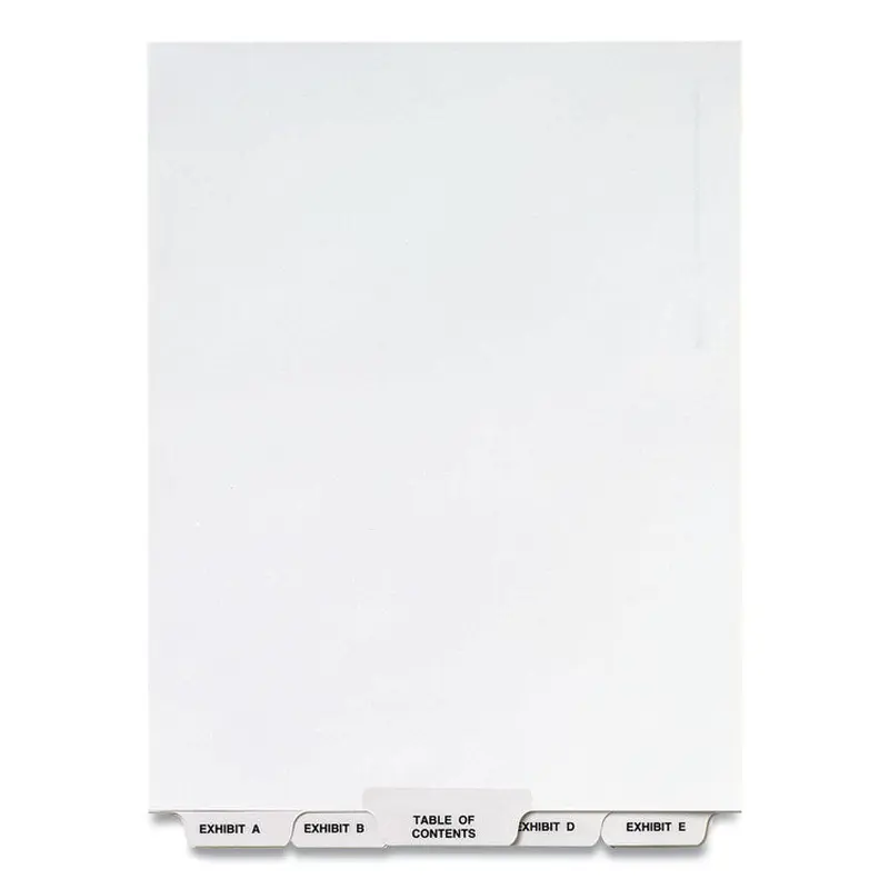 Avery Preprinted Legal Exhibit Bottom Tab Index Dividers, Avery Style, 27-Tab, Exhibit A to Exhibit Z, 11 x 8.5, White, 1 Set (AVE11376) Set of 27