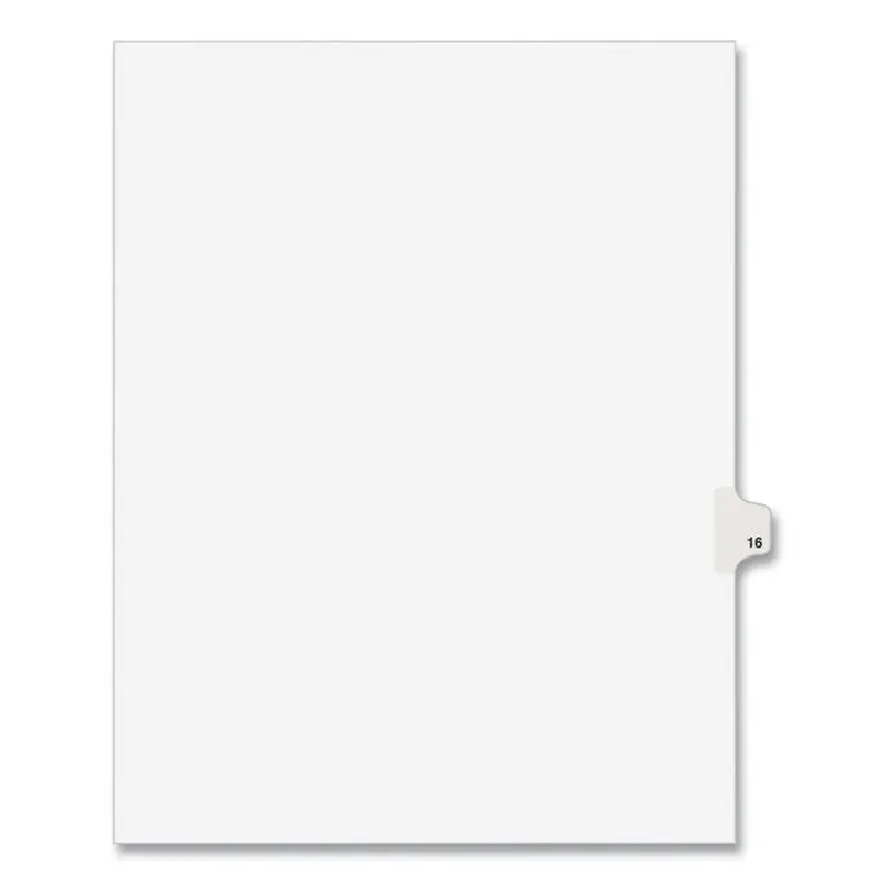 Avery Preprinted Legal Exhibit Side Tab Index Dividers, Avery Style, 10-Tab, 16, 11 x 8.5, White, 25/Pack, (1016) (AVE01016) Pack of 25