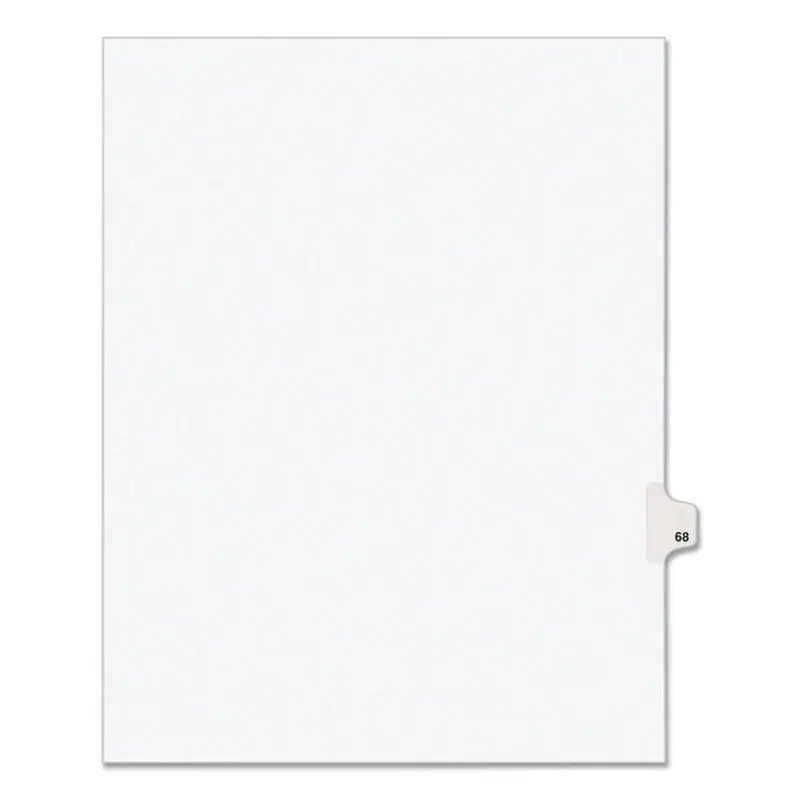 Avery Preprinted Legal Exhibit Side Tab Index Dividers, Avery Style, 10-Tab, 68, 11 x 8.5, White, 25/Pack, (1068) (AVE01068) Pack of 25