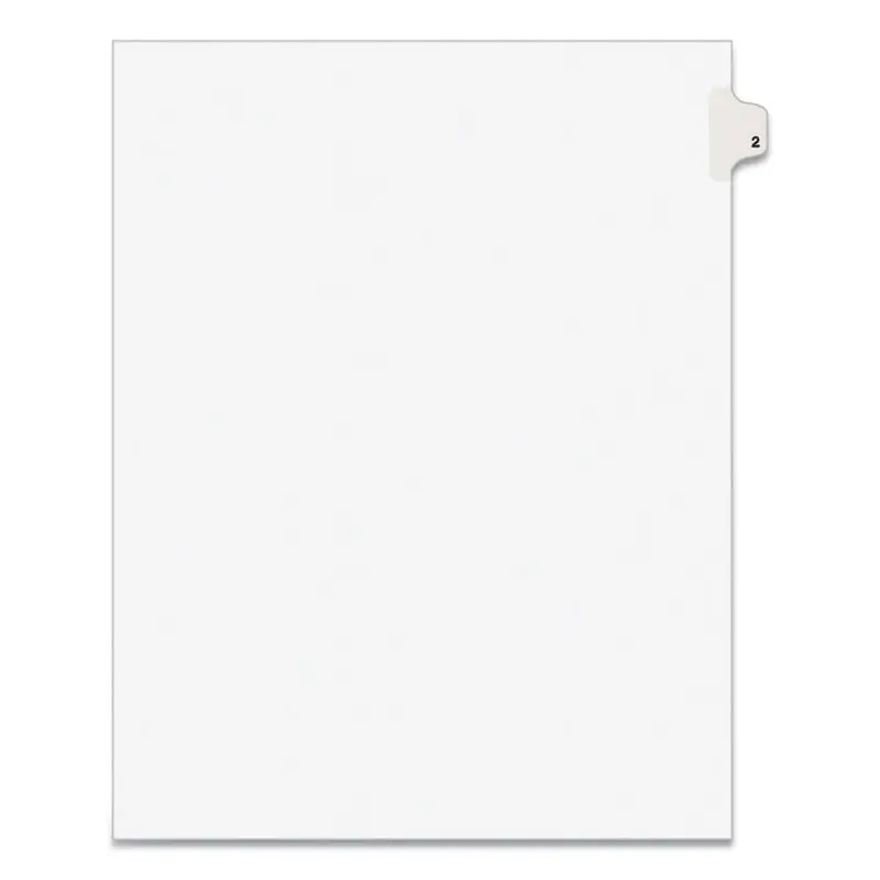 Avery Preprinted Legal Exhibit Side Tab Index Dividers, Avery Style, 10-Tab, 2, 11 x 8.5, White, 25/Pack (AVE11912) Pack of 25