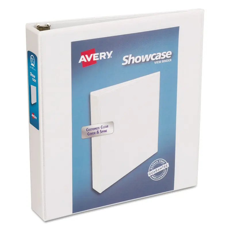 Avery Showcase Economy View Binder with Round Rings, 3 Rings, 1.5" Capacity, 11 x 8.5, White (AVE19651) Each