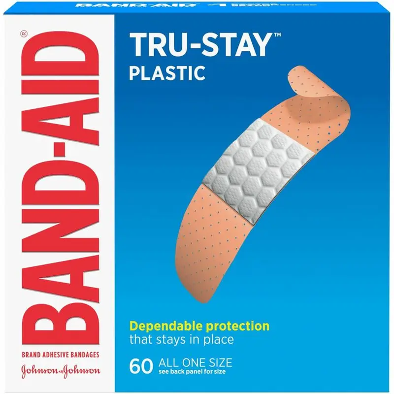 Band-Aid Plastic Adhesive Bandages, 3/4 x 3, 60/Box (JOJ5635) Box of 60