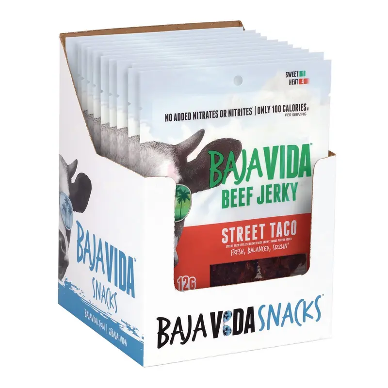 Baja Jerky Beef Jerky Street Taco Snack Pack, Street Taco, 1 oz Packet, 12/Carton (GRR22002308) Case of 12