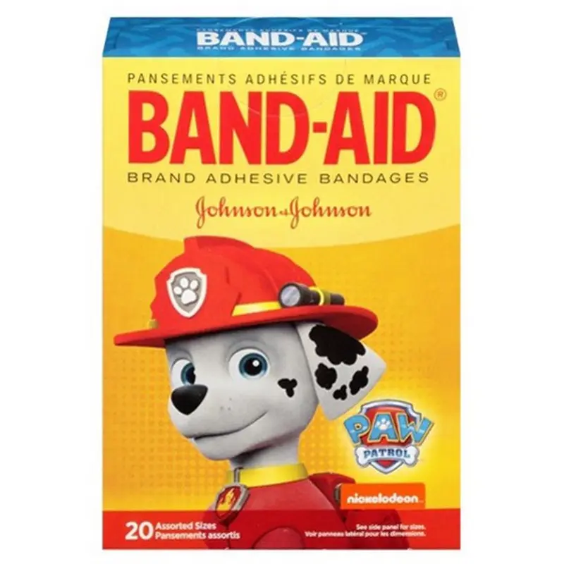 Band-Aid Adhesive Strip 5/8 X 2-1/4 Inch / 3/4 X 3 Inch Plastic Rectangle / Round Kid Design (Paw Patrol) Sterile (995077_BX) 20/BX