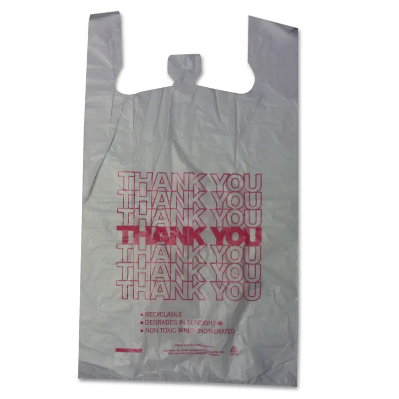 Barnes Paper Company Thank You High-Density Shopping Bags, 18" x 30", White, 500/Carton (BPC18830THYOU) Case of 500