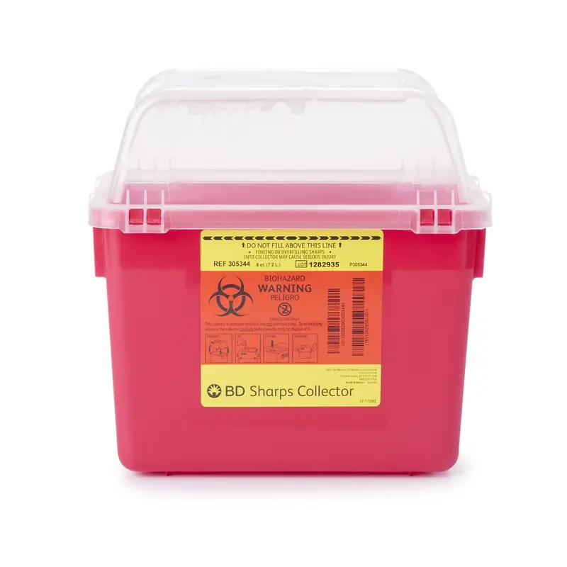 BD Sharps Container Red Base 26 X 29 X 17 cm Vertical Entry 2 Gallon (761078_CS) 24/CS
