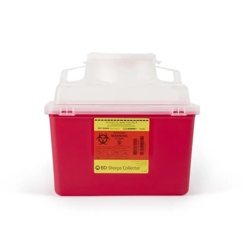 BD Sharps Container Red Base 11-1/2 H X 12-4/5 W X 8-4/5 D Inch Vertical Entry 3.5 Gallon (188054_CS) 20/CS