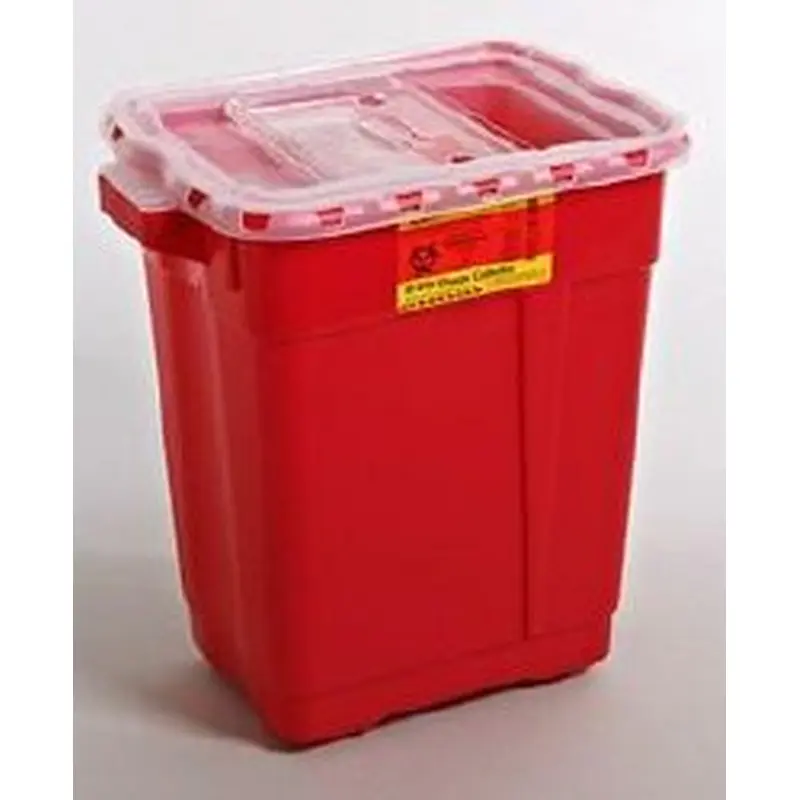 BD Sharps Container Red Base 18-1/2 X 17-3/4 X 11-3/4 Inch Vertical Entry 9 Gallon (571632_CS) 8/CS