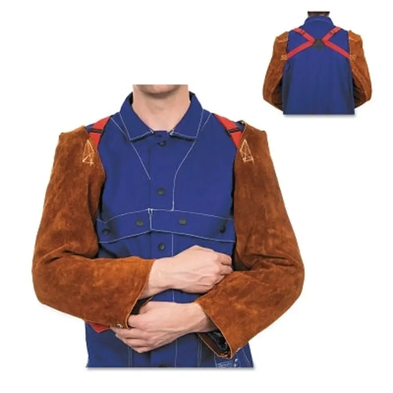 Best Welds Leather Sleeves, 23 in Long, Snaps Closure, One Size Fits Most, Lava Brown (902-350) 1 Pair
