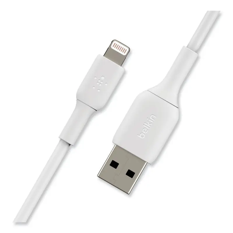 Belkin BOOST CHARGE Apple Lightning to USB-A ChargeSync Cable, 9.8 ft, White (BLKCAA001BT3MWH) Each
