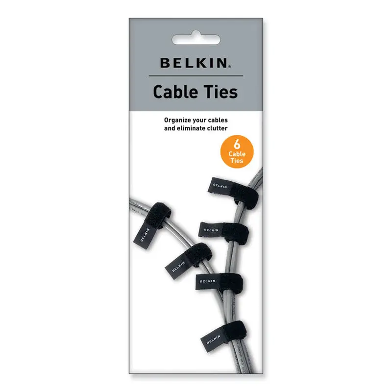 Belkin Multicolored Cable Ties, 6/Pack (BLKF8B024) Pack of 6