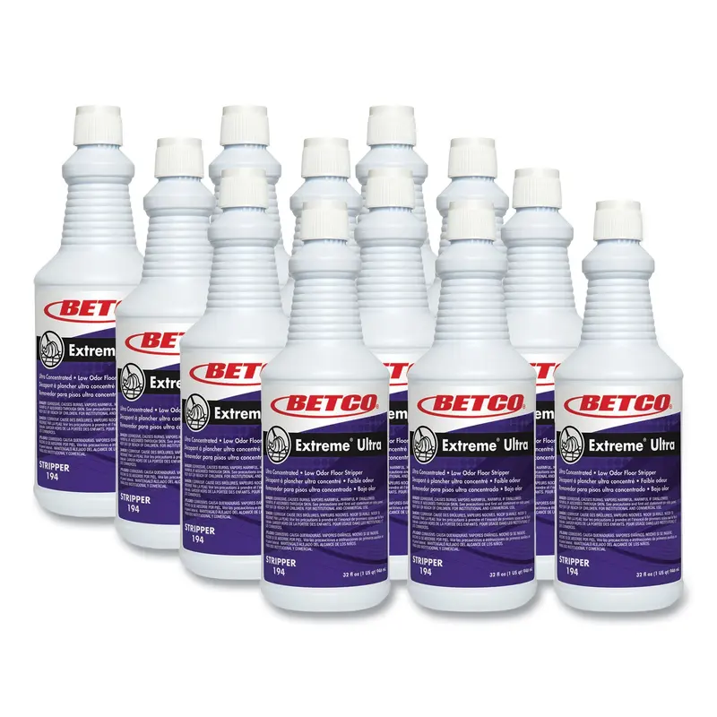 Betco Extreme Floor Stripper, Pleasant Scent, 32 oz Bottle, 12/Carton (BET1941200) Case of 12