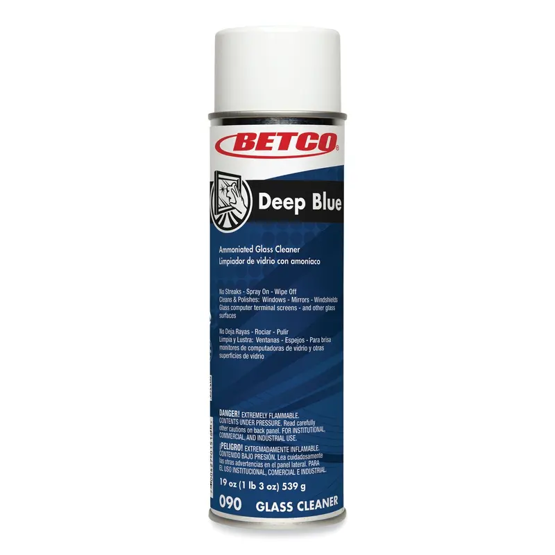 Betco Deep Blue Glass and Surface Cleaner, Characteristic Scent, 19 oz Aerosol Can, 12/Carton (BET902300) Case of 12