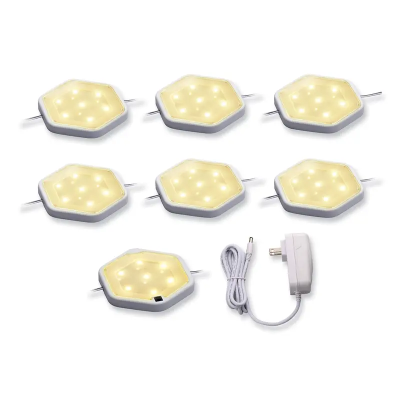 BLACK DECKER LED Under Cabinet Puck Light Kit, 2.68w x 0.3h, White (BOSLEDUCPUCK7WK) Each