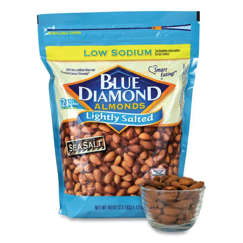 Blue Diamond Low Sodium Lightly Salted Almonds, 10 oz Bag, Ships in 1-3 Business Days (GRR90000170) Each