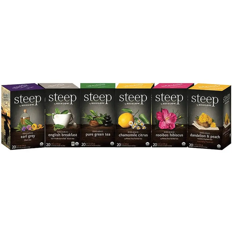 Bigelow Organic Tea Assortment, Individually Wrapped, 120/CT, AST (BTC27777) Case of 120