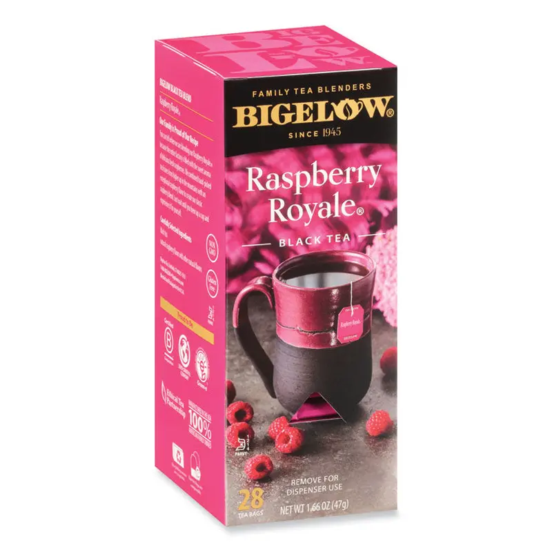 Bigelow Raspberry Black Tea, Raspberry, 0.34 lbs, 28/Box (BTC003401) Box of 25