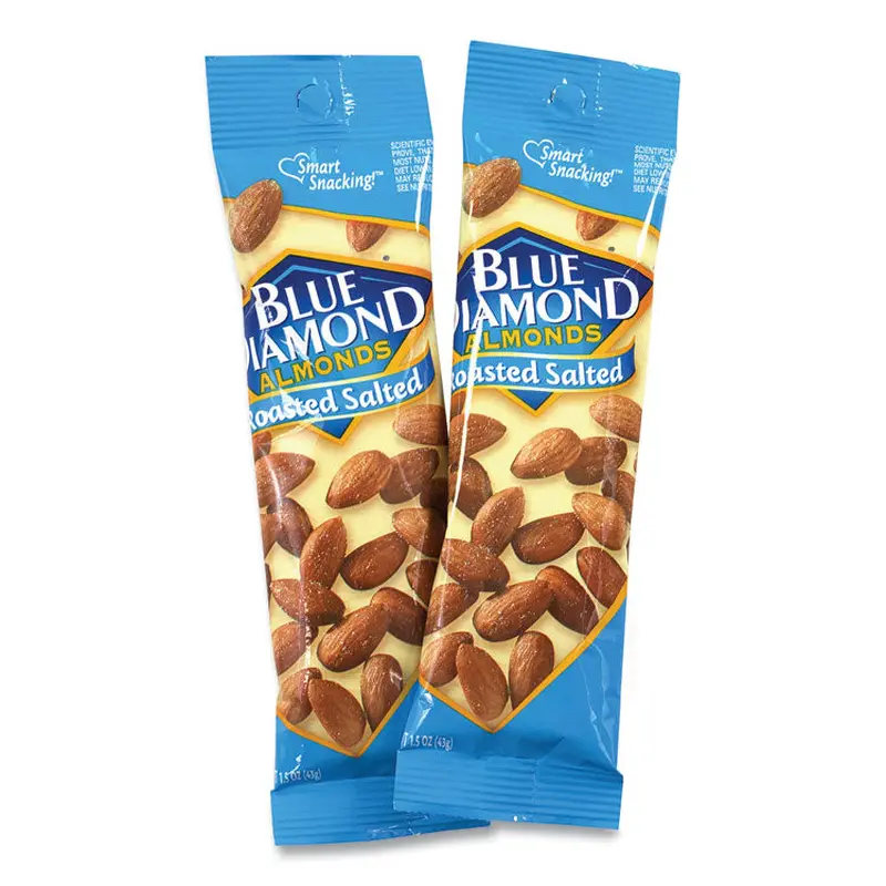 Blue Diamond Roasted Salted Almonds, 1.5 oz Tube, 12 Tubes/Carton, Ships in 1-3 Business Days (GRR22000735) Case of 12