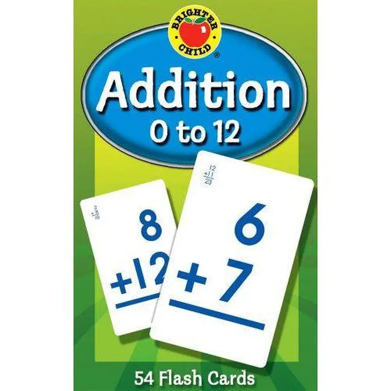 ADDITION 0 TO 12 FLASH CARDS 54 PC