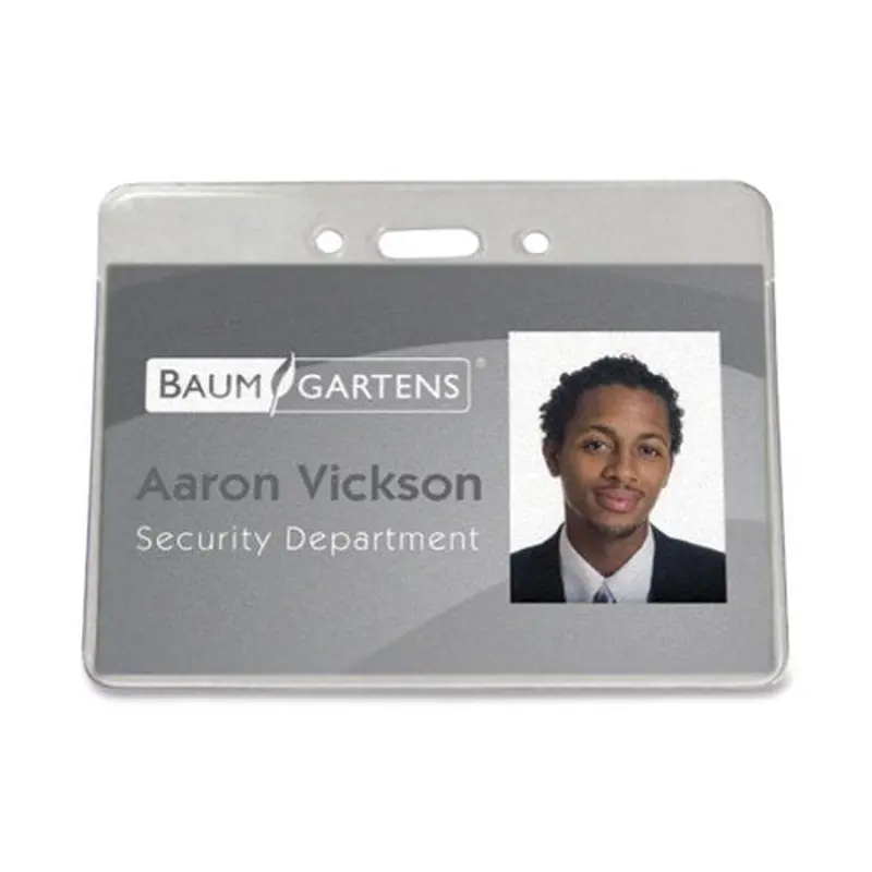 BADGE HOLDER HORIZONTAL 4" X 3" CLEAR 50/PK