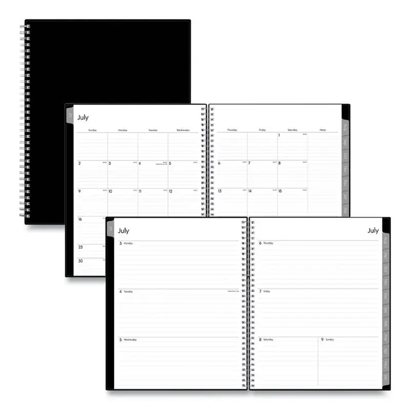 Blue Sky Enterprise Academic Weekly/Monthly Planner, 11 x 8.5, Black Cover, 12-Month (July to June): 2025 to 2026 (BLS130609) Each