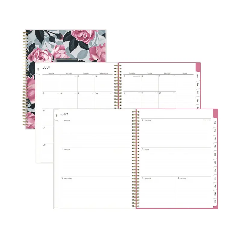 Blue Sky Roosevelt Pink Academic Weekly/Monthly Planner, Floral Artwork, 11" x 8.5", Pink/Gray Cover, 12-Month (July-June): 2025-2026 (BLS128691) Each