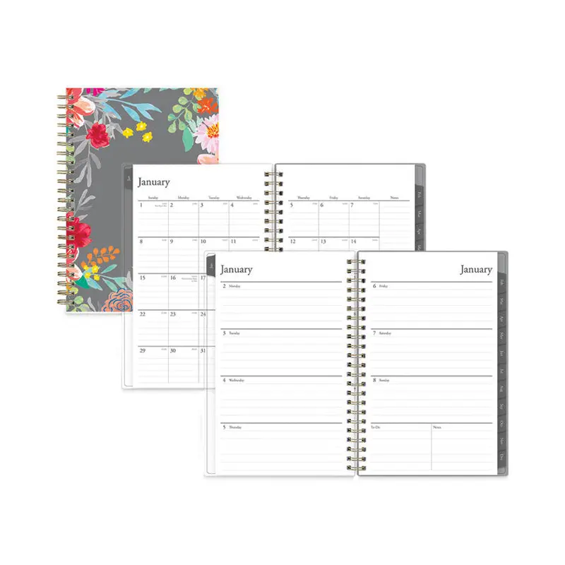 Blue Sky Sophie Frosted Weekly/Monthly Planner, Floral Artwork, 8 x 5, Multicolor Cover, 12-Month (Jan to Dec): 2026 (BLS140088) Each