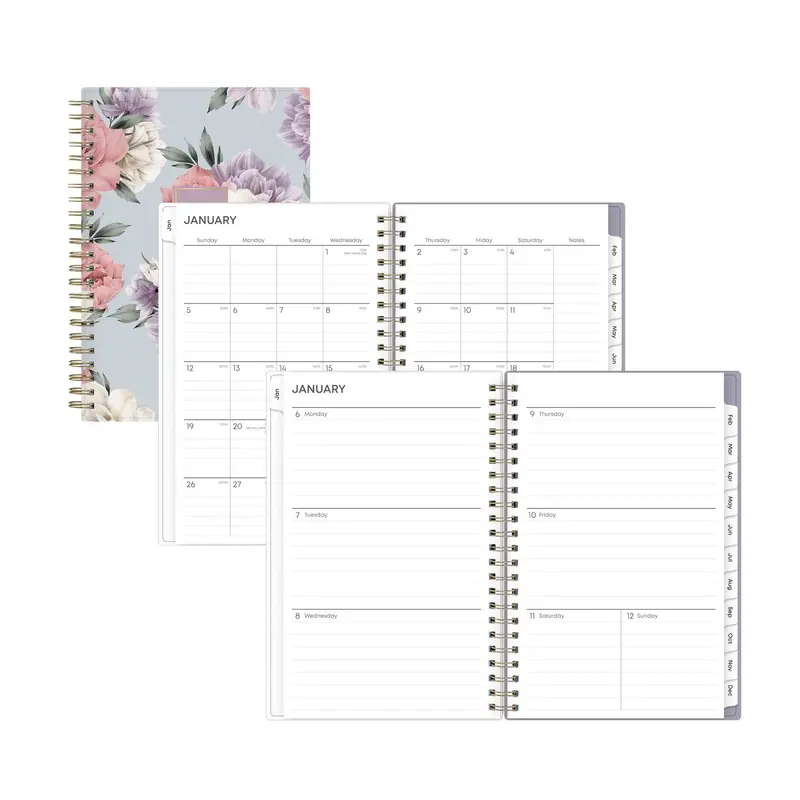 Blue Sky Tula Weekly/Monthly Planner, Floral Artwork, 8" x 5", Purple/Pink/White Cover, 12-Month (Jan to Dec): 2026 (BLS143974) Each