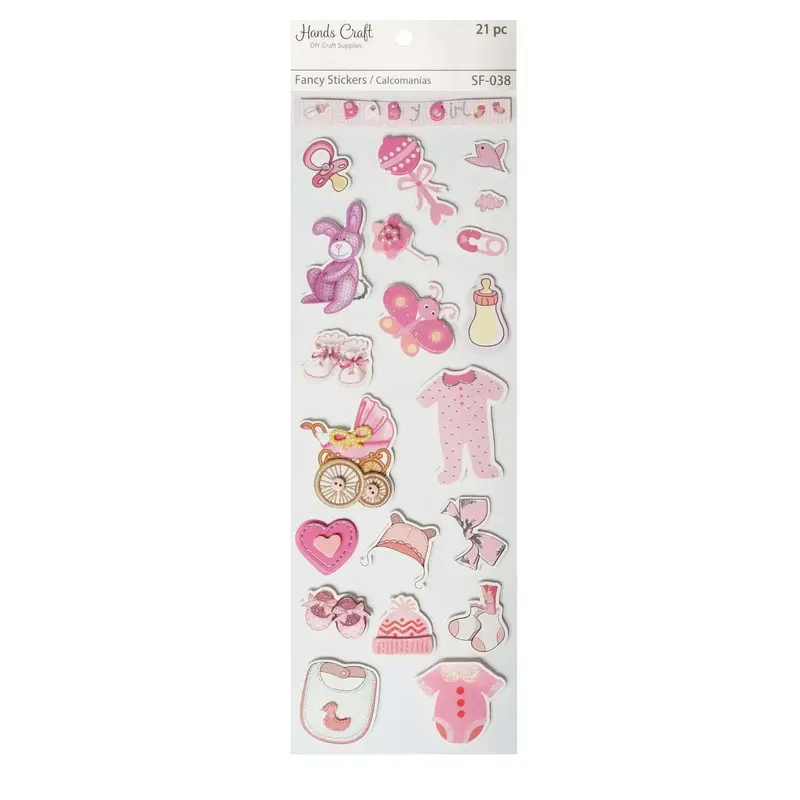 BABY SHOWER GIRL 3D STICKER 20 PC