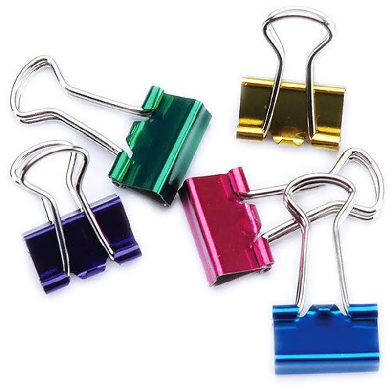 BINDER CLIPS MINI 1/2" ASSORTED COLORS PQ.12