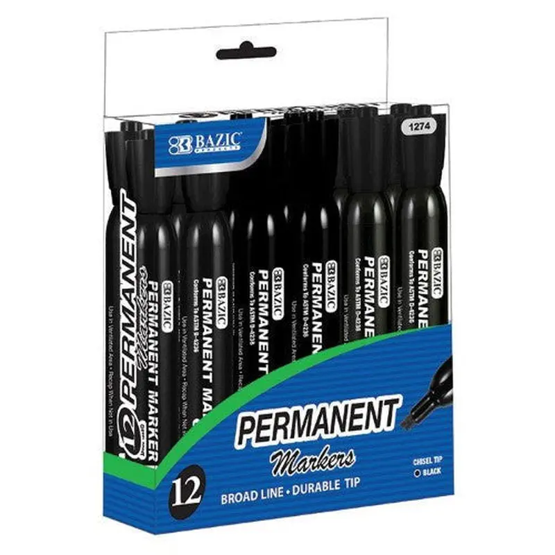 BLACK CHISEL PERMANENT MARKER PQ.12