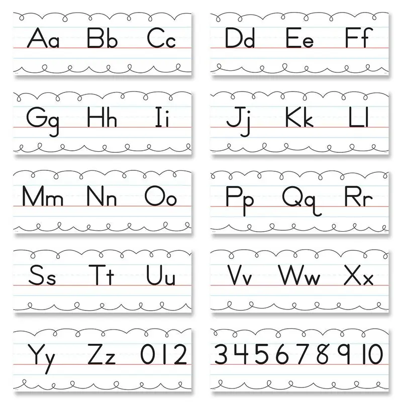 TRADITIONAL MANUSCRIPT ALPHABET LINE BULLETIN BOARD