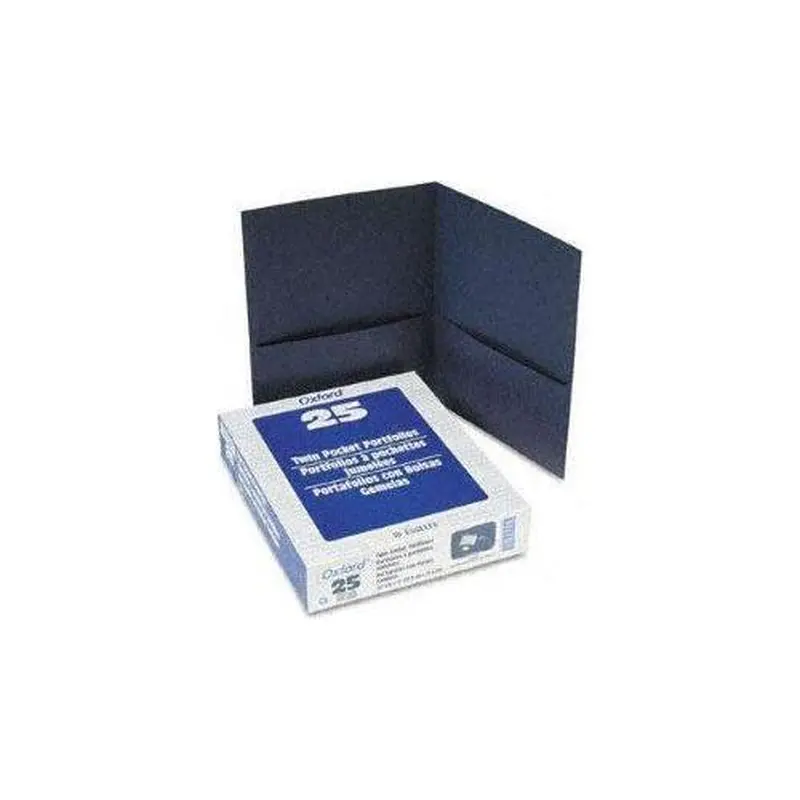 TWIN-POCKET PORTFOLIO PAPER DARK BLUE BOX/25
