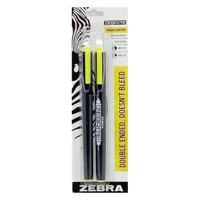 ZEBRITE HIGHLIGHTER YELLOW 2 PACK