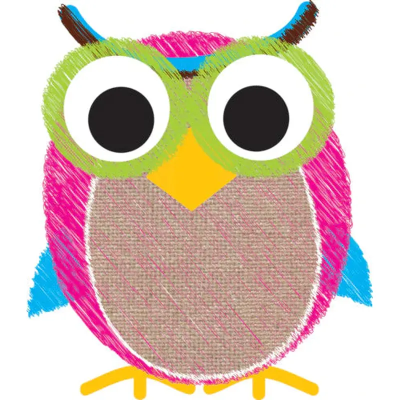 Ashley Burlap Scribble Owl Magnetic Whiteboard Eraser (ASH 10049)