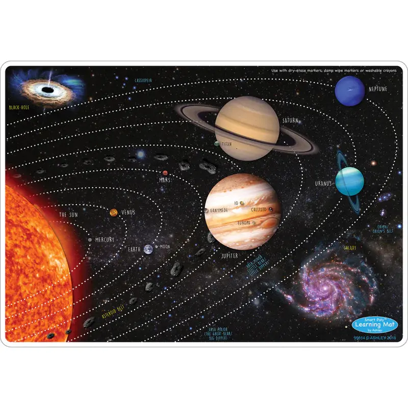 Ashley Productions Solar System Smart Poly Learning Mat Single Sided, 13"x19" (ASH 93704)