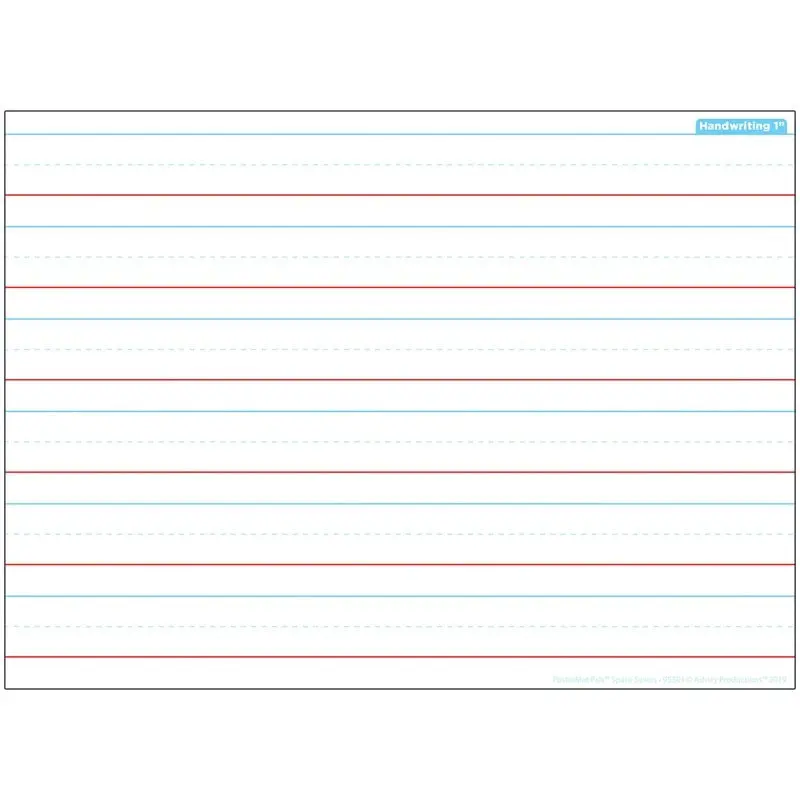Ashley Smart Poly Single Sided Postermat Pals Handwriting 1", 13" X 9.5" (ASH95301)
