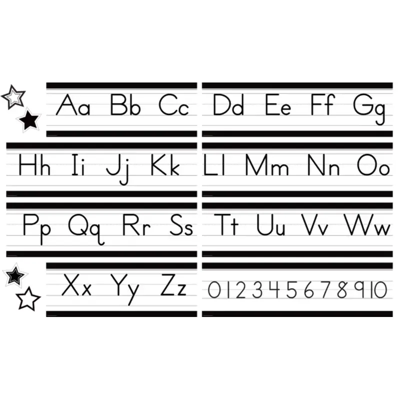 Teacher Created Resources Black and White Alphabet Line Mini Bulletin Board (TCR 6807)