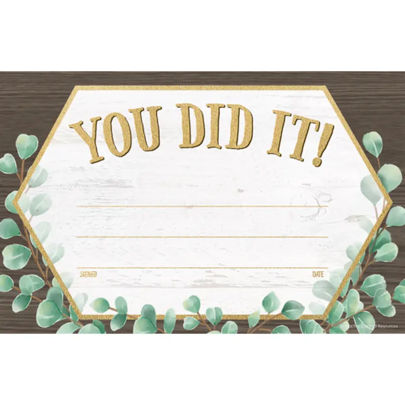 Teacher Created Resources Eucalyptus You Did It! Awards (TCR 8694)