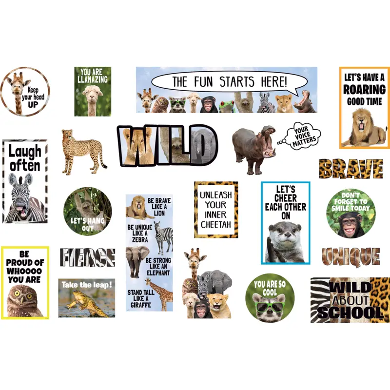 Teacher Created Resources Go Wild Animals Mini Bulletin Board (TCR 6852)