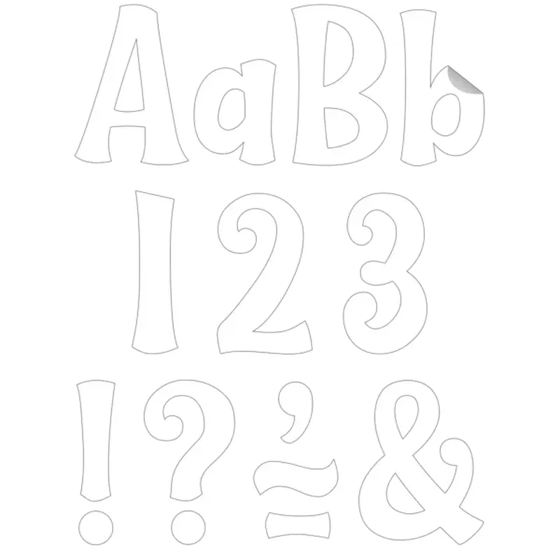 Teacher Created Resources White 4" Wild Whimsy Self-Adhesive Letters Combo Pack (TCR 9644)