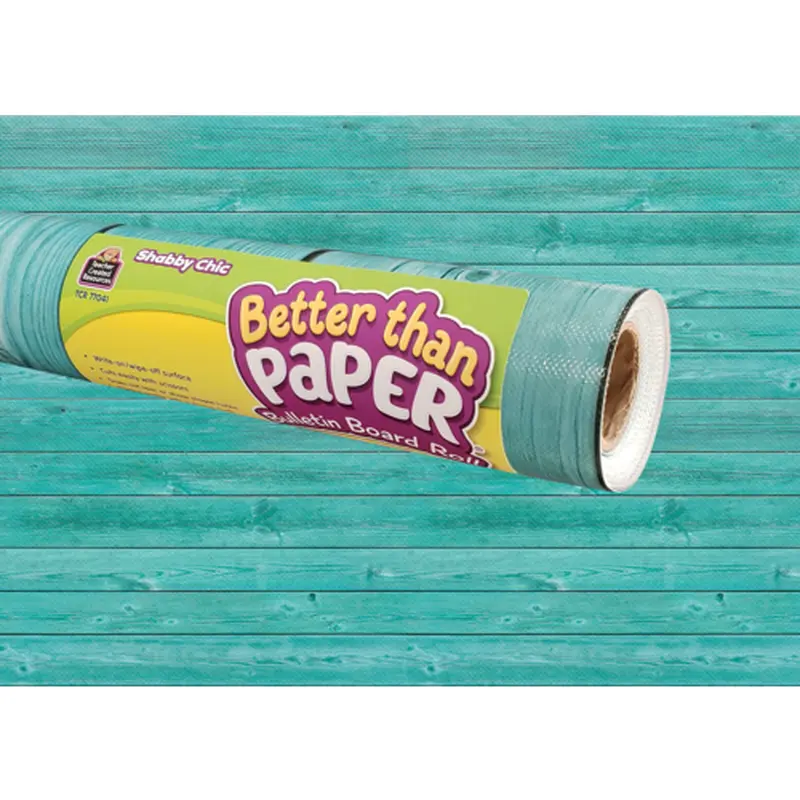 Teacher Created Shabby Chic Wood Better Than Paper Bulletin Board Roll, 4' x 12' (TCR 77041)
