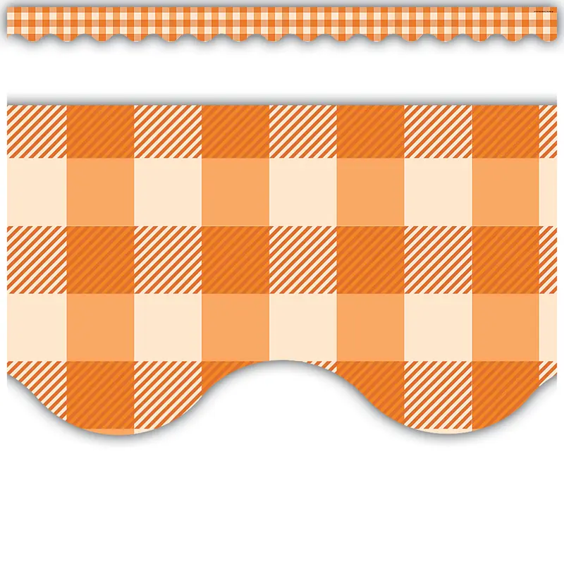 Teacher Created Resources Orange Gingham Scalloped Border Trim (TCR 5999)