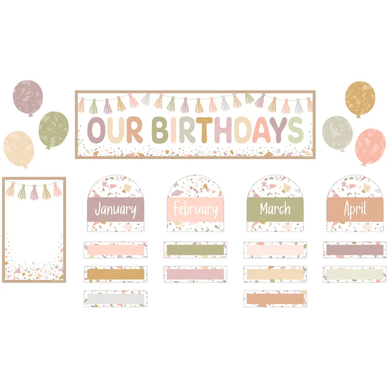Teacher Created Resources Terrazzo Tones Our Birthdays Mini Bulletin Board (TCR 7208)