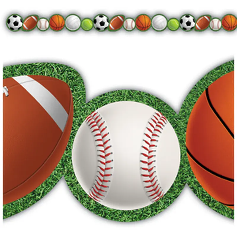 Teacher Created Sports Die-Cut Border Trim, 12 Count (TCR 5596)