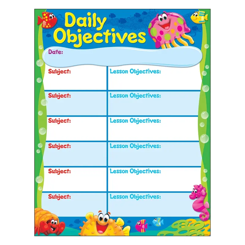 Trend Daily Objectives Sea Buddies Learning Chart (T38359)