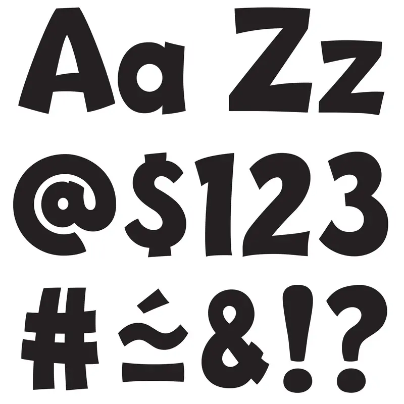 Trend Black 4-Inch Playful Uppercase/Lowercase Combo Pack (English/Spanish) Ready Letters (T 79741)