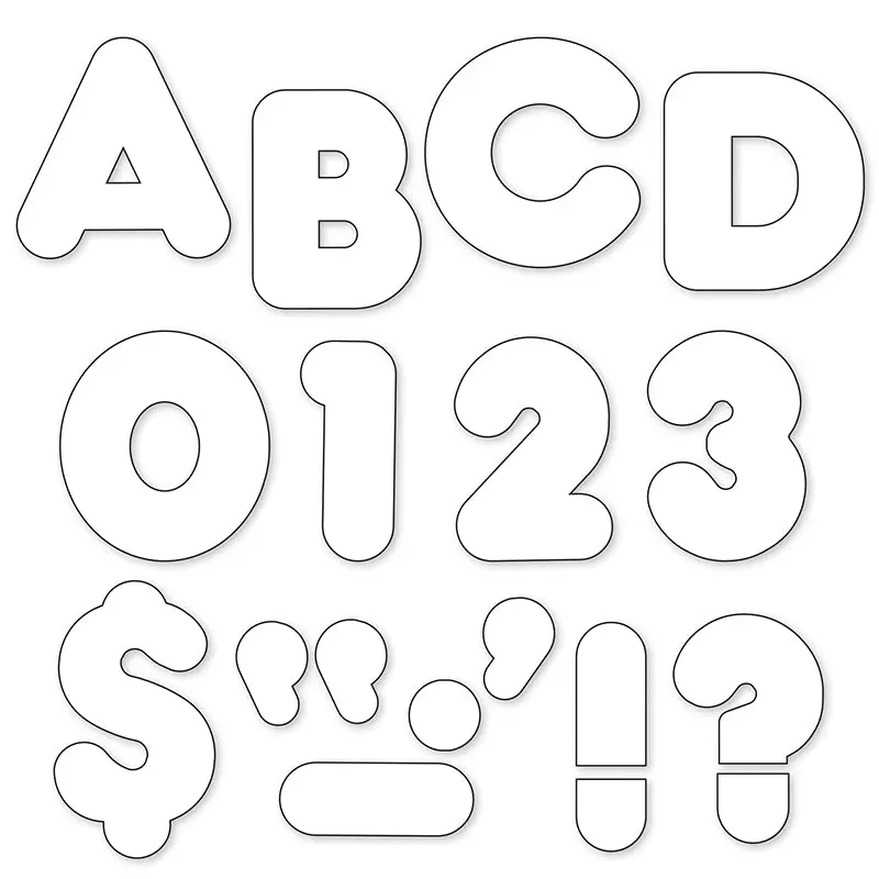 Trend Ready Letters, 4", White, Casual, Capital Letters (T-1567)