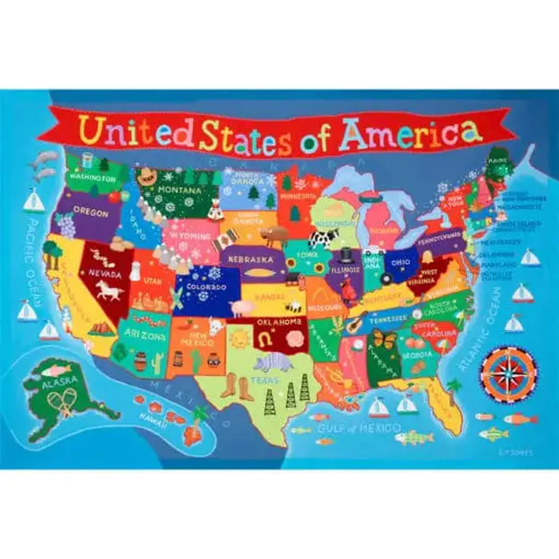 Waypoint Kids United States Wall Map, 24h x 36w (KM 02)